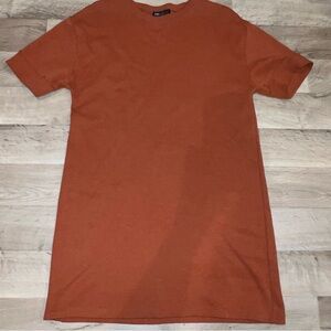 Zara Orange Rust oversized Tee Dress EUC